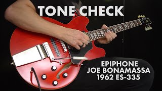 Video thumbnail for TONE CHECK: Epiphone Joe Bonamassa 1962 ES-335 Semi-Hollow Guitar Demo by Cream City Music