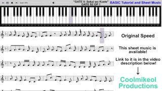 GATE S2  - "GATE II: Sekai wo Koete" Piano Tutorial
