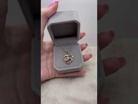 Солидный подарок девушке - колье "Сияние ажурного сердца с цирконами в золоте" ювелирный сплав в коробочке - фото 2 - id-p1823389182