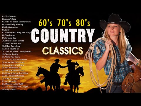 Top 100 Classic Country Songs Of 60s,70s, 80s  - Greatest Old Country Music Of All Time Ever