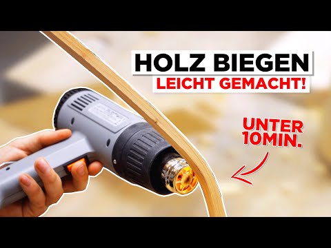 Krummes Holz gerade biegen! Mit Heißluftföhn in wenigen Minuten wieder gerade biegen