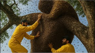 Hunting Giant Wild Honey Harvesting at Extreme Heights #WildHoneyHunting