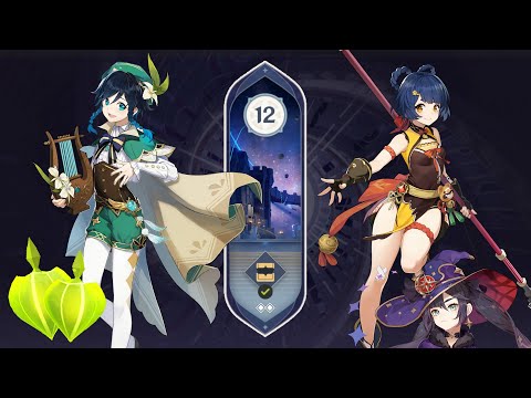 C0 Venti Burgeon | C6 Xiangling Hypercarry | Genshin 4.1 Floor 12 9 Stars | October Waxing Phase