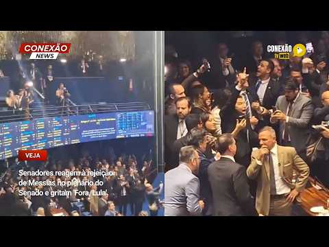 Vídeo: Senadores reagem à rejeição de Messias no plenário do Senado e gritam 'Fora, Lula'.