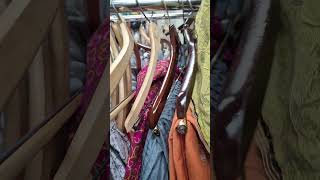 Looking for fabrics at Goodwill.