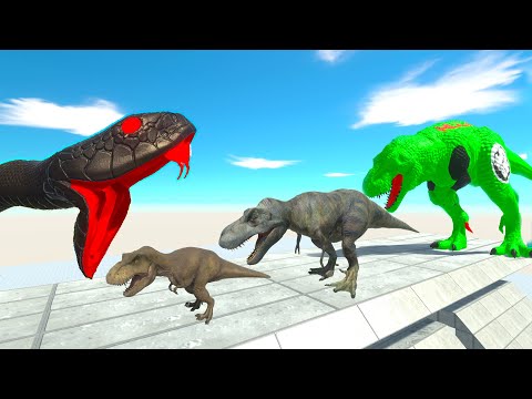 BATTLE 4 SIZE of T REX EVOLUTION - Animal Revolt Battle Simulator