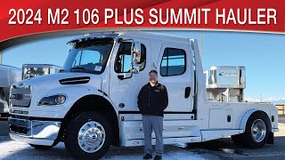 A preview image of the linked video showcasing 2024 Freightliner M2 106 Plus Summit Hauler