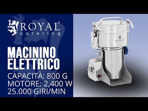 Royal Catering Macinino Elettrico Macina Tutto Professionale RCMZ-1000 1.000 g, 3.000 W, Acciaio Inox, 25.000 giri//min