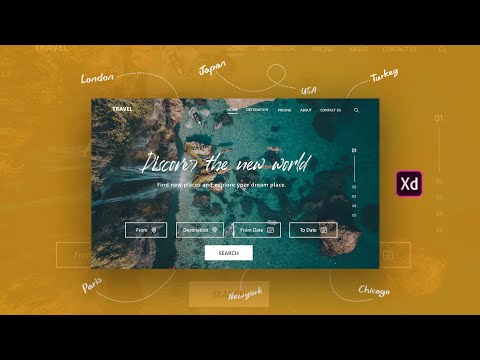 Web UI Design - Travel Website Home Page UI Tutorial | Adobe XD