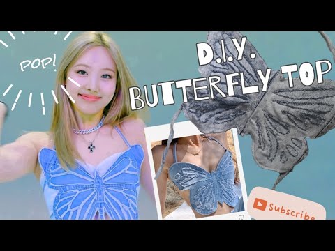 DIY (THRIFT) BUTTERFLY TOP FROM OLD JEANS/ NAYEON'S 'POP' OOTD