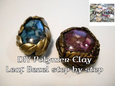 #diy  #polymerclay  Leaf Bezels step by step #polymerclayjewelry Free Tutorial