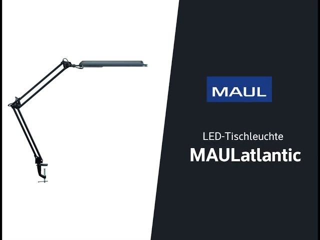 Video teaser for MAULatlantic Tischleuchte mit Klemmfuß - schwarz