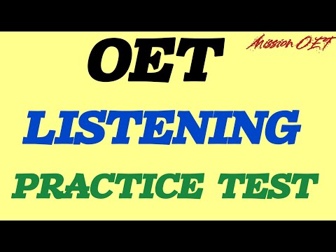 OET Listening  |  #oet  #listening #oettest#oetnursing