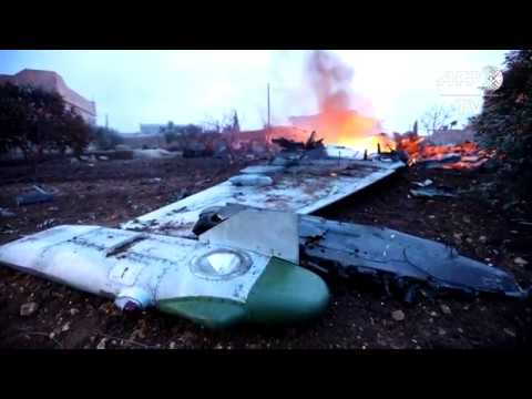 RAW Russian SU 25 Fighter jet downed in Syria pilot killed Breaking News February 3 2018 Video