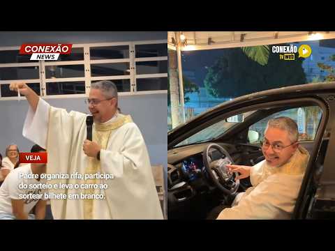 Vídeo: Padre organiza rifa, participa do sorteio e leva o carro ao sortear bilhete em branco.