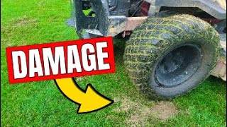 Turn a Zero Turn Mower Without Tire Marks!