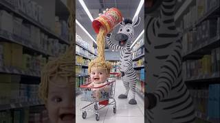 ❤️ Evolution of Baby: Crying Baby in shopping mall with Zebra 🥰 Ginitokk ✅ #cute #baby #zebra
