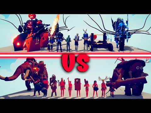 MEGA TRIBAL TEAM vs MEGA SPOOKY TEAM - Totally Accurate Battle Simulator | TABS