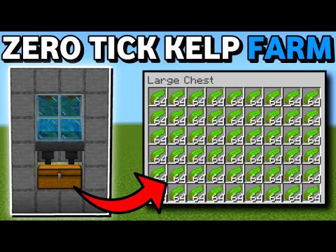 Minecraft Bedrock: NEW Zero Tick Kelp Farm Tutorial 1.21!