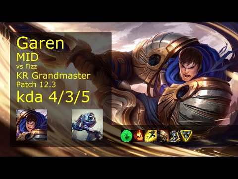 Rank 2 Korean Garen: Mid vs Fizz // [롤] 가렌 vs 피즈 미드