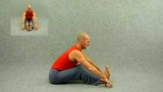 Смотреть онлайн Асана Наклон сидя, йога для начинающих
