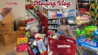 MOVING VLOG EP. 1 | Apartment MUST HAVES + Essentials | Packing & Home decor shopping !