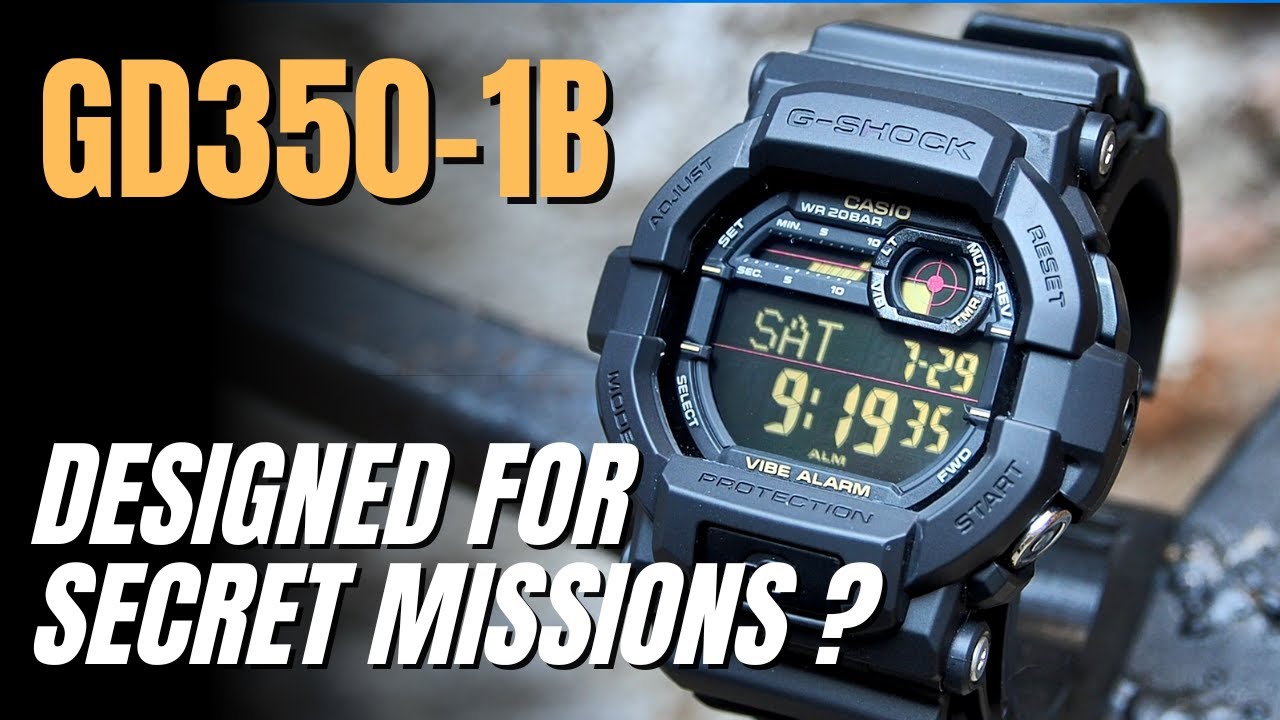 Designed for Secret Missions! Casio GShock GD 350 Review - Vibe Alert Negative Display GD350