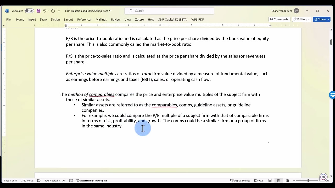 Equity Valuation Part 1