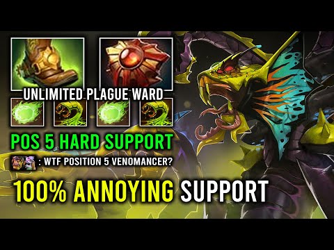 How to Play Hard Support Pos 5 Venomancer with 100% Most Annoying Poison Slow DPS Dota 2