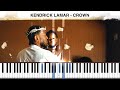 Kendrick Lamar - Crown (Piano Tutorial)(MIDI DL)