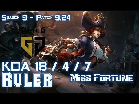 Gen Ruler MISS FORTUNE vs APHELIOS ADC - Patch 9.24 KR Ranked