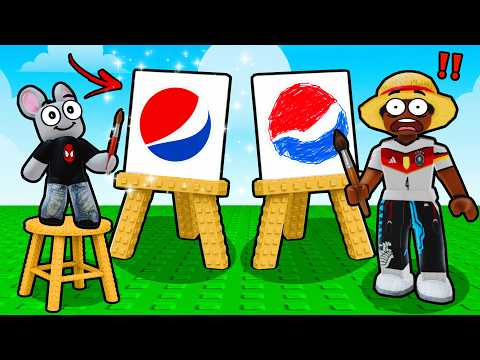 PIZÃO X LARRYZINHO DESAFIO DESENHE A LOGO PELA MEMÓRIA no ROBLOX!
