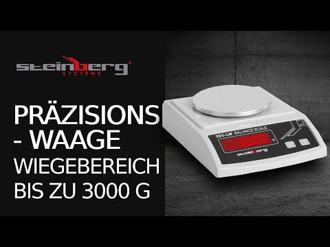 Video - Präzisionswaage - 3000 g / 0,1 g - weiß