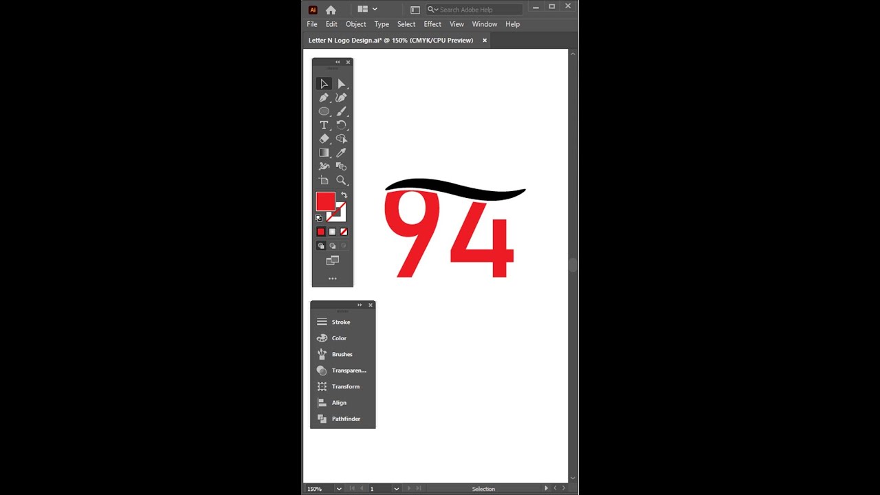 Illustrator Tutorial | Number 94 Logo Design | How to make logo design in Adobe Illustrator cc