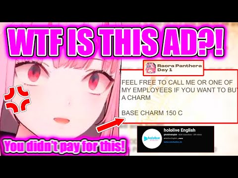 Calli Reacts to Raora Using Her Diary as an Ad on the Official Hololive Channel【Hololive EN】