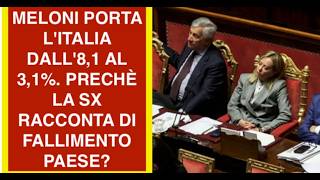 MELONI PORTA L'ITALIA DALL'8,1 AL 3,1%. PRECHÈ LA SX RACCONTA DI FALLIMENTO PAESE?