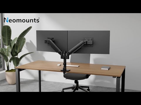 Neomounts NEXT One DS65S-950BL2 vollbewegliche Tischhalterung für 24-34" Bildschirme - Schwarz video preview
