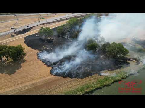 09-03-2023 Fort Worth, TX  - Car fire starts 2 alarm brush fires. Closes 287 & parts of I-30
