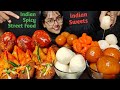 Eating Rasgulla Gulab Jamun Samosa Indian Sweets Street Food Asmr Eating Mukbang Big Bite