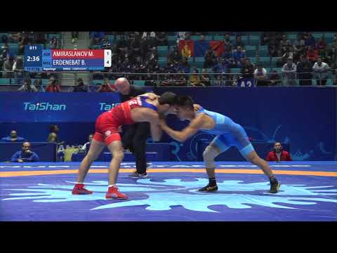 Repechage FS - 57 kg: M. AMIRASLANOV (AZE) v. B. ERDENEBAT (MGL)