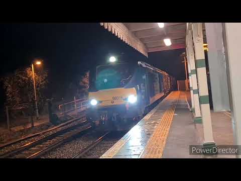 68016 & 68004 on 6M95 Dungeness to Crewe flasks at Appledore 11/01/2021