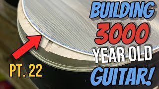 How To Build an Acoustic Guitar Episode 22 (Purfling and Abalone Around the Bass Side and Arm Bevel)