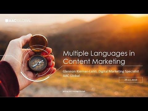 Multilingual Content Marketing 2019 – Glennon Kiernan-Lahti
