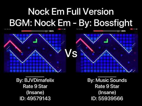 Geometry Dash = Nock Em Full Version (Comparison) (BJVDimafelix & Music Sounds)