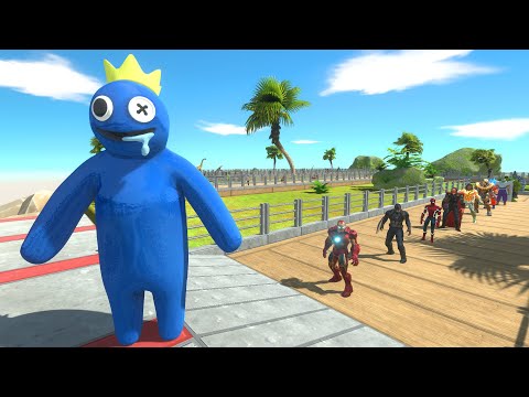 Rainbow Friend Blue OASIS DEATH RUN - Animal Revolt Battle Simulator