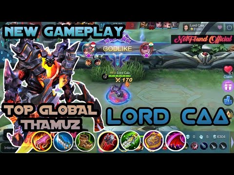 BEST GAMEPLAY HYPER TOP GLOBAL THAMUZ || BEST BUILD AND EMBLEM || BYE LORD CAA || MLBB INDONESIA
