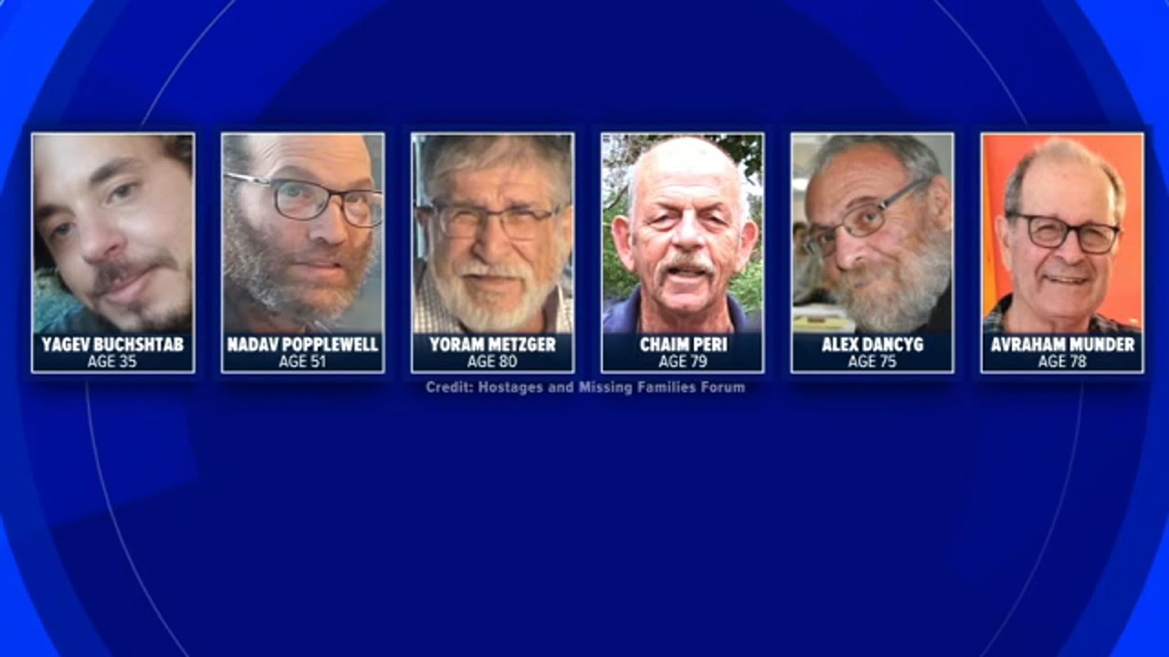 Bodies of 6 hostages recovered from southern Gaza