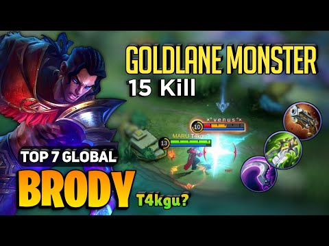Goldlane Brody Intense Battle [ Brody Best Build Top Global ] By T4kgu? - Mobile Legends