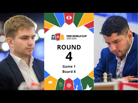 🇷🇸 Alexey Sarana – Jose Martinez Alcantara 🇲🇽 | FIDE World Cup 2025 | Round 4 | Game 1 | Board 8