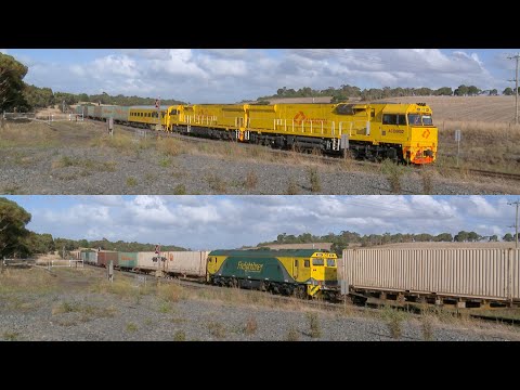 7MP1 Aurizon / Team Global Express Container Train With G535 Mid-Train (8/4/2023) - PoathTV